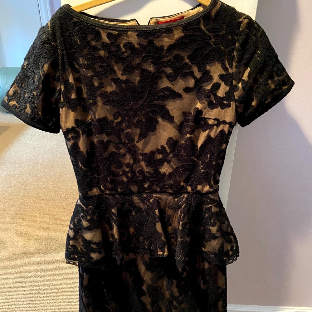 designer lace peplum womens special occasion dress